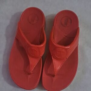 Fitflop Red Sandals Cushioned Flip Flops